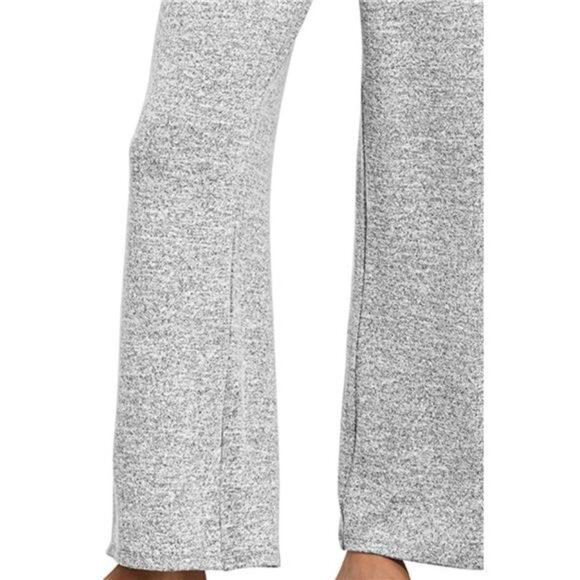 Zenana Soft Melange Hacci Elastic Waistband Lounge Pants - Picture 3 of 3